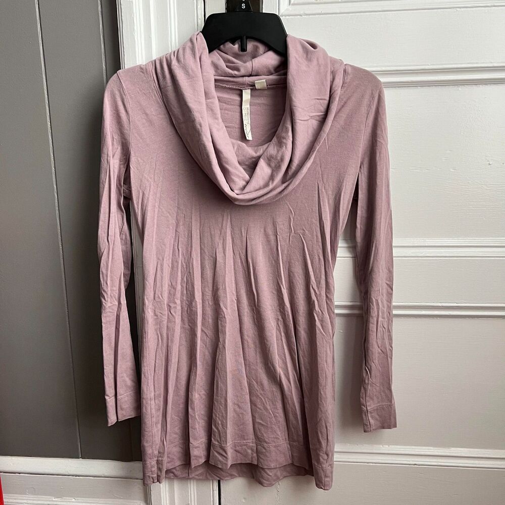 NY & Co Streetwear Mauve Pink Lightweight Cowl Neck Long Sleeve Shirt S NWOT